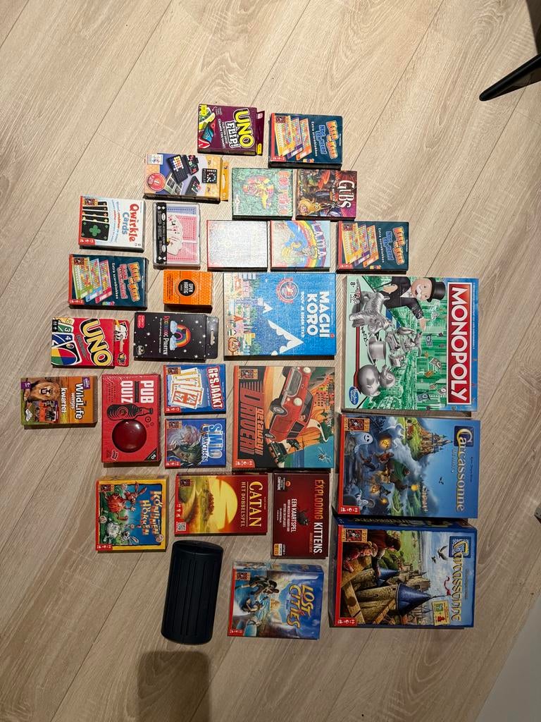 Groot spellenpakket met diverse bord- en kaartspellen, Ophalen of Verzenden, Gebruikt, Overige typen