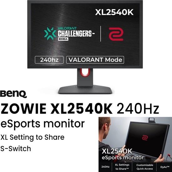 BenQ Zowie XL2540K 240Hz Gaming Monitor - 24 inch, Gaming, HDMI, Hoofdtelefoonaansluiting, Nieuw