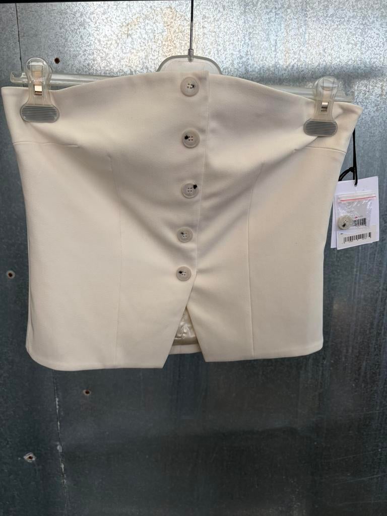 Chptrs chapters 40 blazer korset top gilet ecru €210 chptr s, Maat 38/40 (M), Beige, Ophalen of Verzenden, Zo goed als nieuw