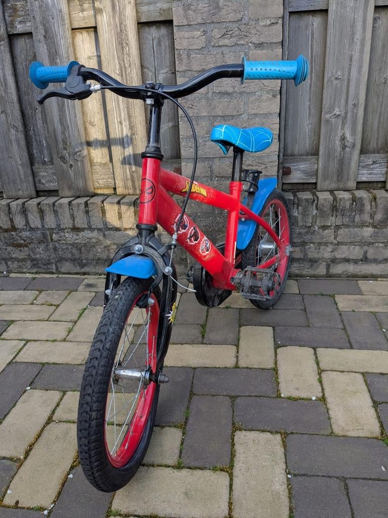 Marvel spiderman 16inch met zijwieltjes, Ophalen, Gebruikt, Staal, 16 tot 20 inch