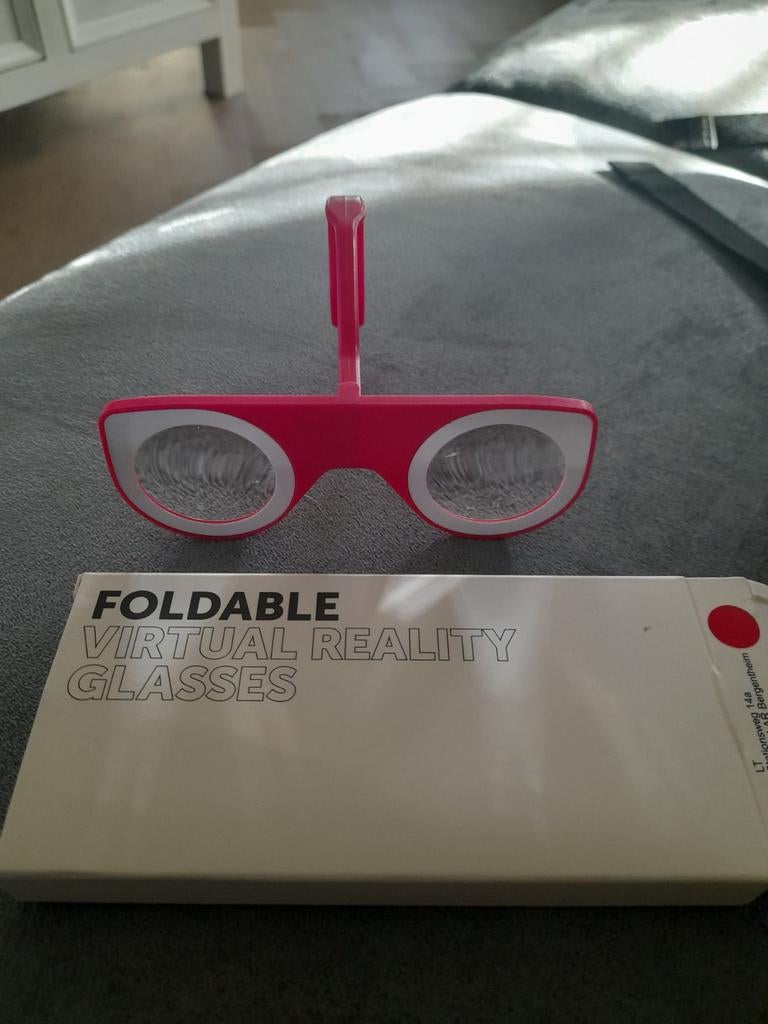 Nieuwe roze opvouwbare virtual realitiy bril roze, Ophalen of Verzenden, Nieuw