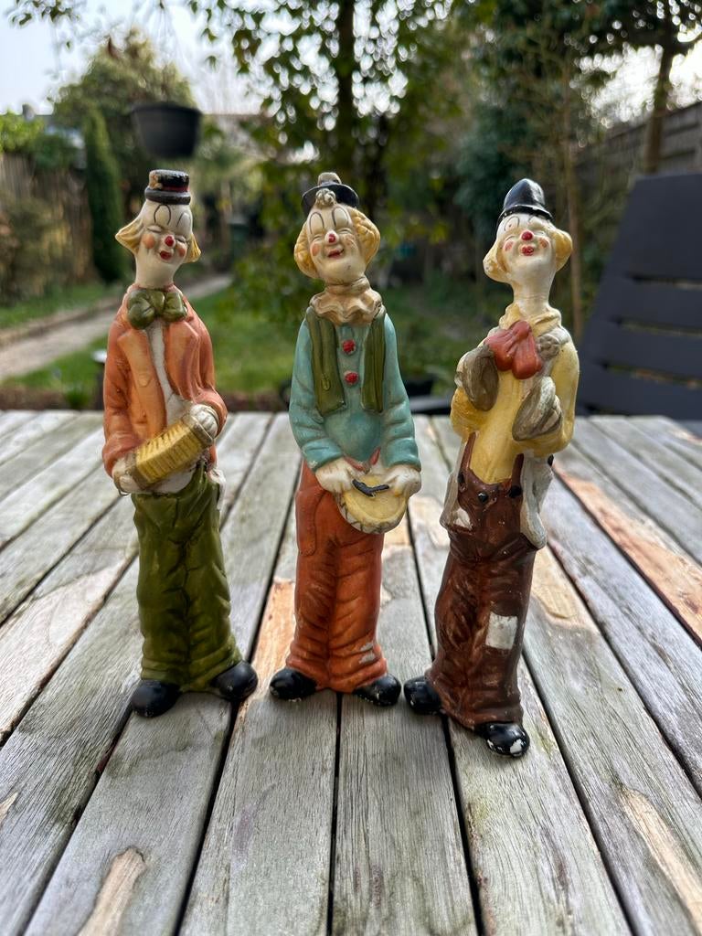 Vintage Clowns Beeldjes - Drie Muzikanten, Ophalen of Verzenden, Gebruikt, Mens