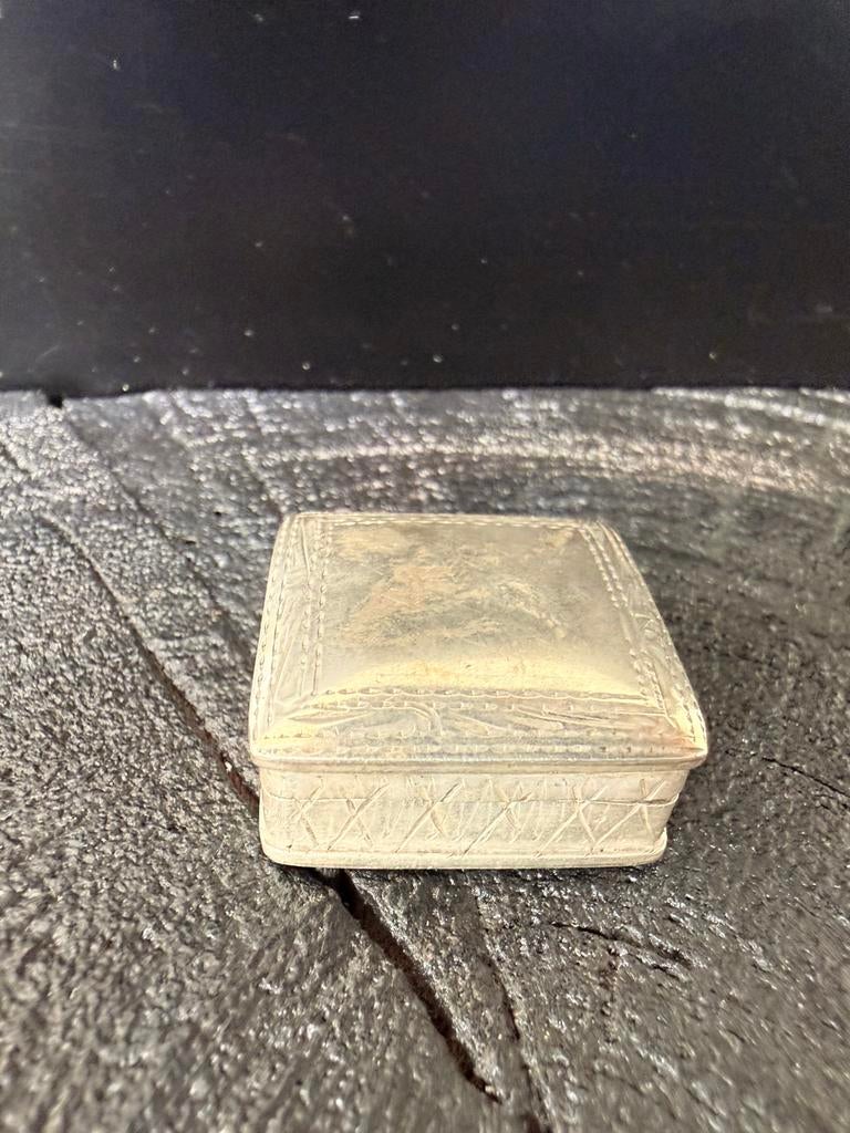 Zilver 925 vierkant pillendoosje, Verzenden, Zilver