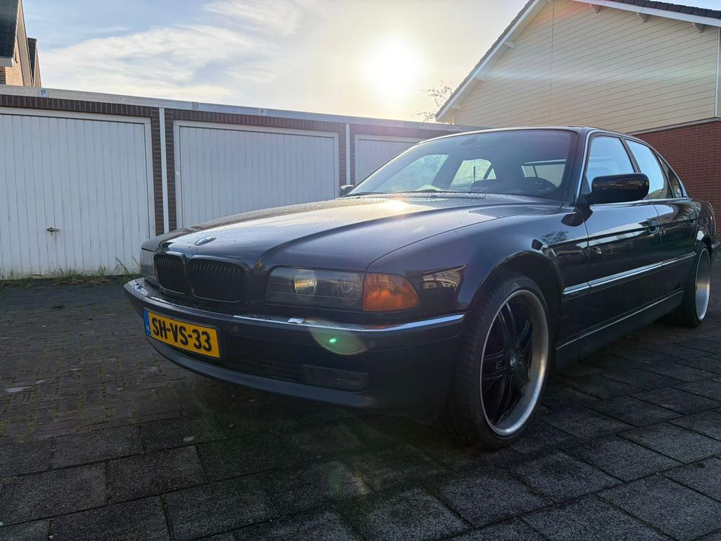 BMW 7-Serie 728i E38 AUT 97 OrientBlau Leer Tel Nav Brey APK, Auto's, BMW, Automaat, Achterwielaandrijving, Zwart, Blauw