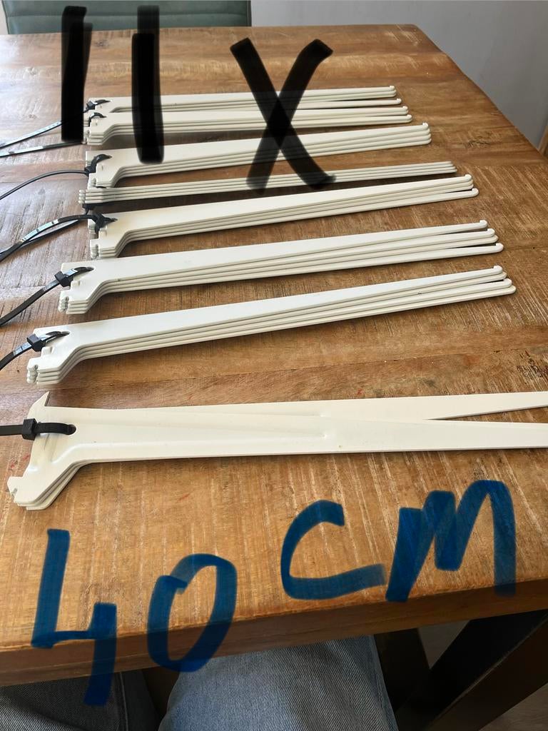 Plankdragers voor wandrail - 40 cm - 11 stuks, Ophalen of Verzenden, Gebruikt