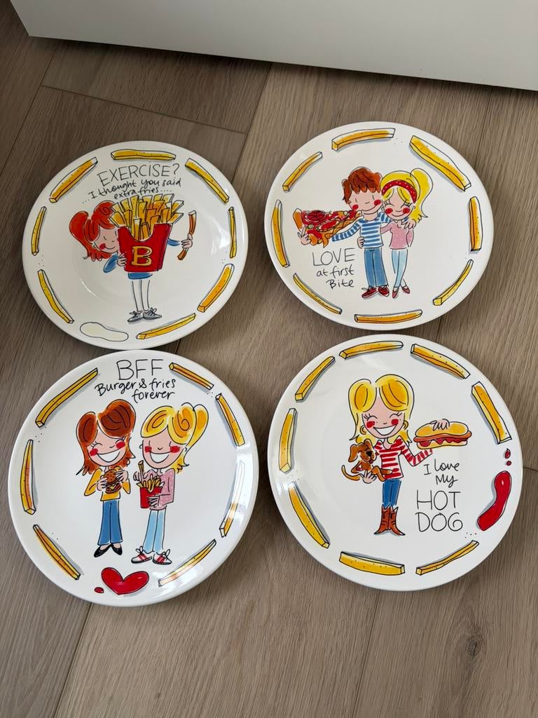 Blond Amsterdam - 4 bordjes snack 22 cm NIEUW, Ophalen, Blond Amsterdam, Nieuw, Bord(en)