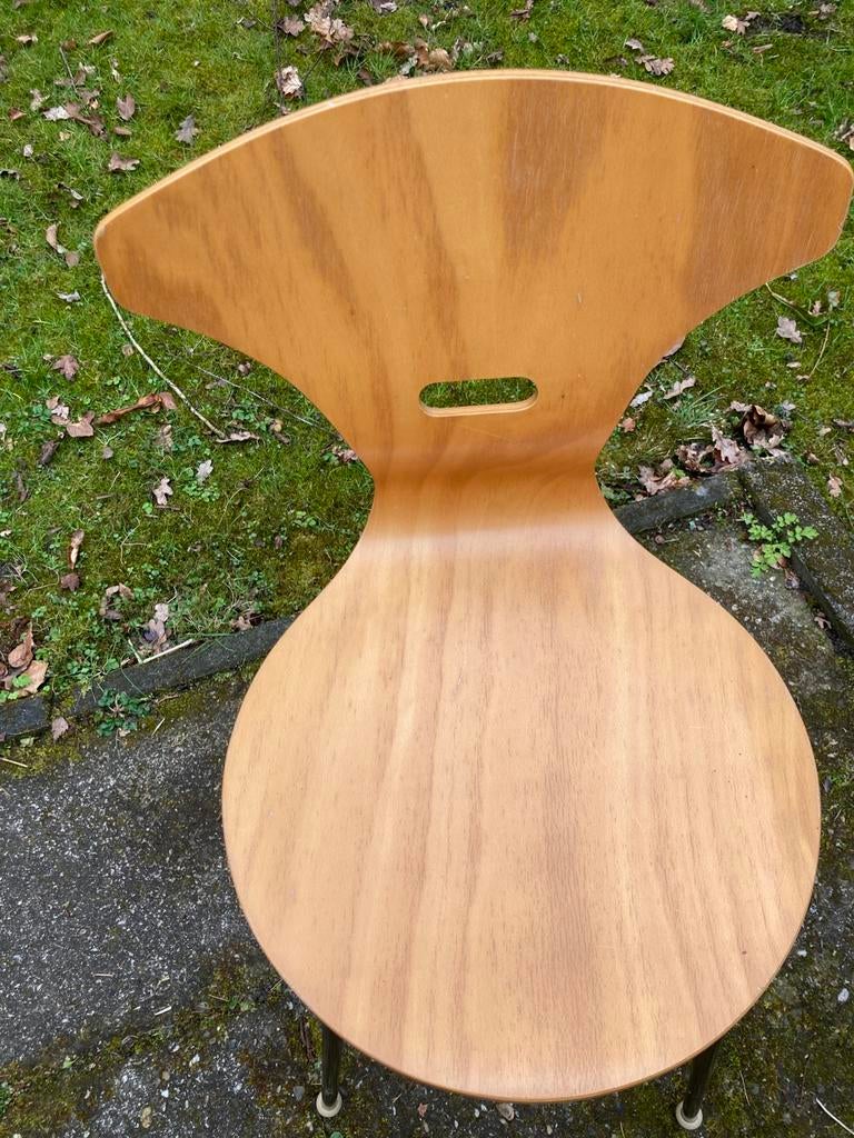 Twee houten vlinder stoelen desighn Fritz jansen, Ophalen of Verzenden, Gebruikt, Bruin, Twee