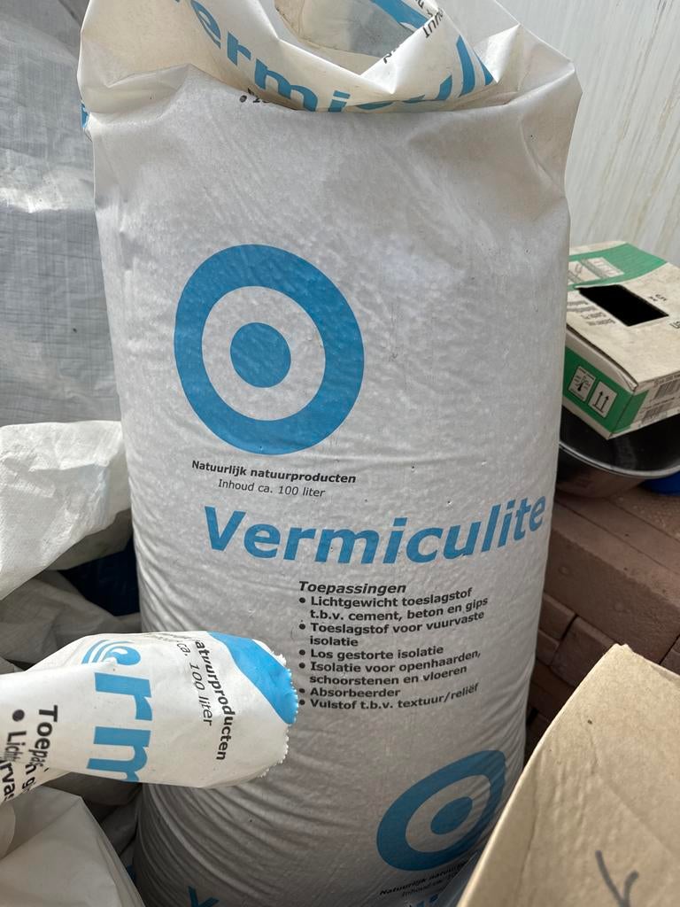 Vermiculite isolatie voor open haard en schoorsteen, Overige materialen, 12 cm of meer, Nieuw, Ophalen of Verzenden