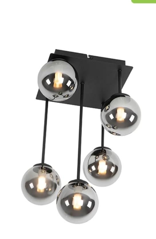 Plafondlamp smoked glass qazqa, Ophalen, Gebruikt, Glas, Plafondspot of Wandspot