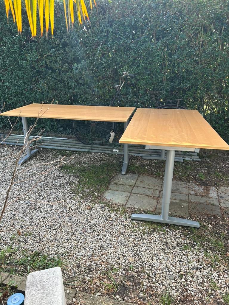 2 in hoogte verstelbare BUREAU’s, 80 X 160, Ophalen, Overige typen, Gebruikt, Scandinavisch