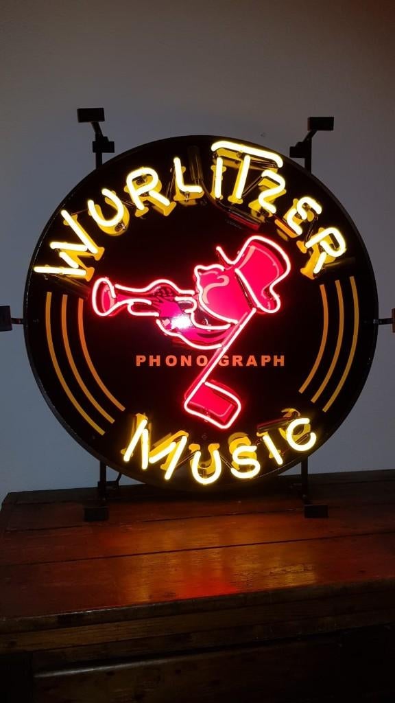 Wurlitzer Rock Ola Jukebox neonverlichting neon lamp fifties, Ophalen, Zo goed als nieuw, Lichtbak of (neon) lamp