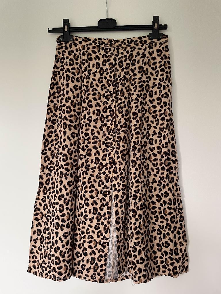 Rok met panterprint, Kleding | Dames, Rokken, H&M, Bruin, Ophalen of Verzenden, Zo goed als nieuw