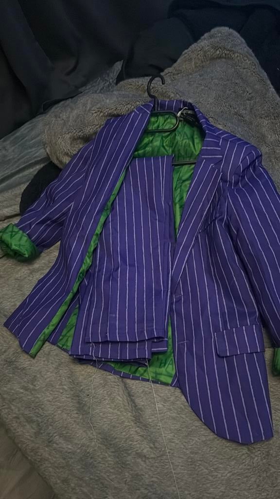 The joker carnavalspak maat 134, Ophalen of Verzenden, Zo goed als nieuw