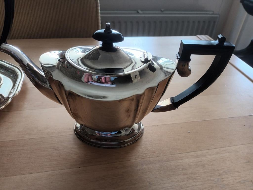 Chippendale Zwaar Verzilverd Thee en koffiestel, Antiek en Kunst, Ophalen, Zilver