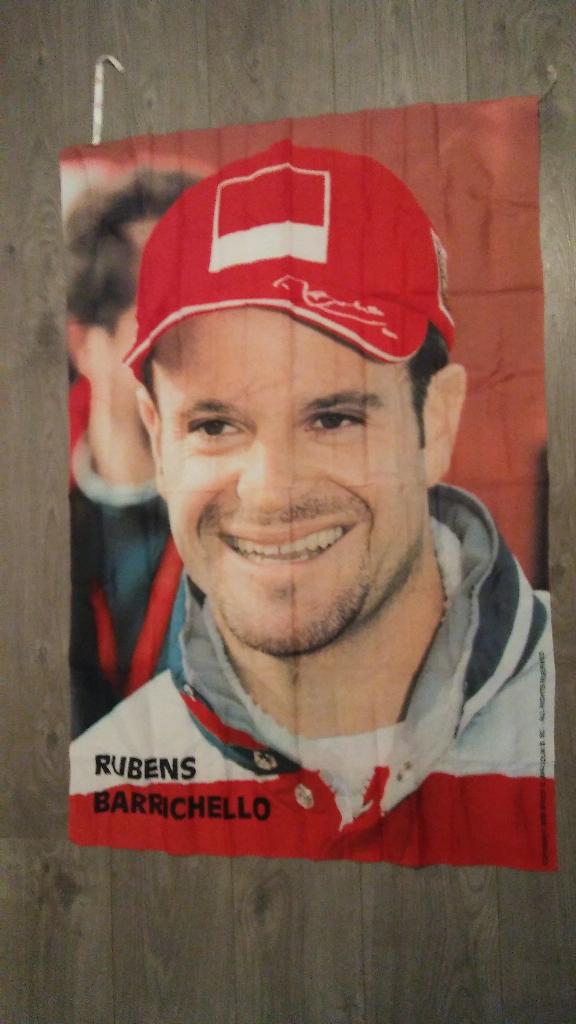 Rubens Barrichello formule 1 coureur flag Ferrari Rubinho, Ophalen of Verzenden, Zo goed als nieuw, Auto's