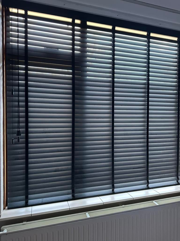 Houten jaloezieën, Huis en Inrichting, Ophalen, Zo goed als nieuw, 150 tot 200 cm