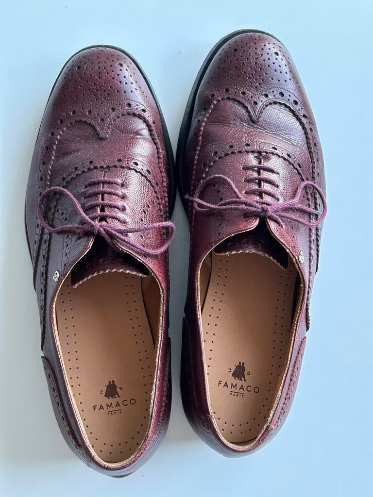 Van Bommel Burgundy Leather Brogues 44–45 – New Sole & Heels, Ophalen of Verzenden, Gedragen, Overige kleuren