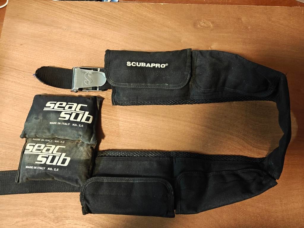 Scubapro loodgordel met 2x 2,5 kg lood - Prima conditie, Watersport en Boten, Duiken, Ophalen of Verzenden