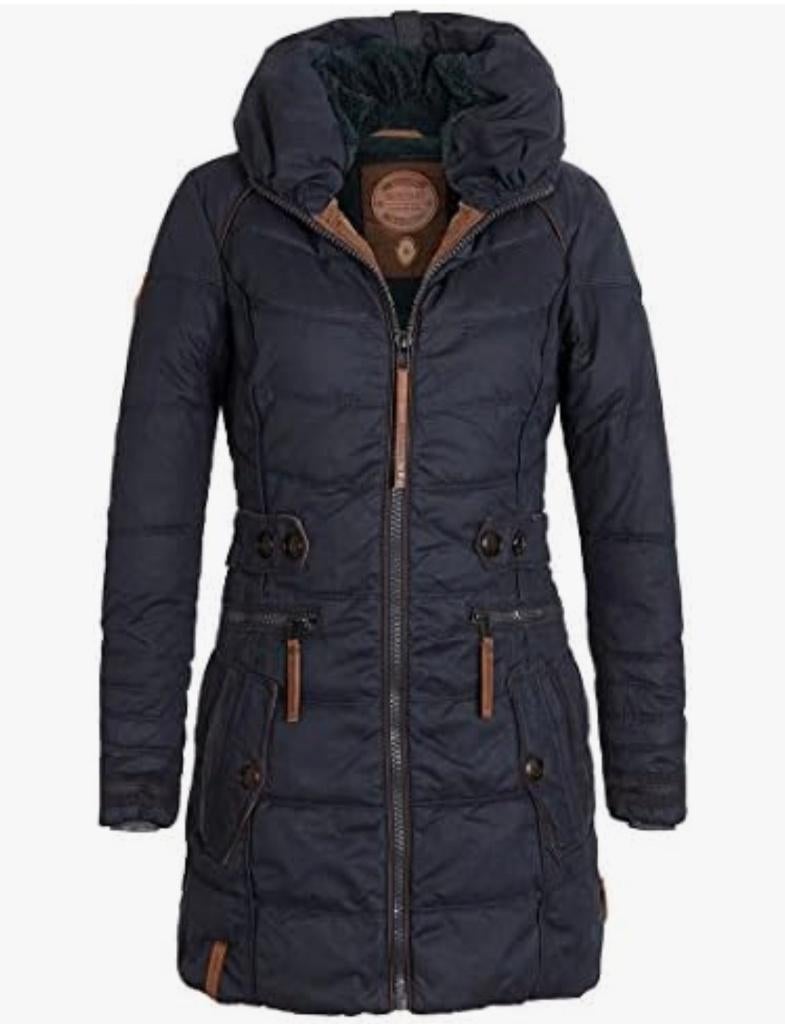 Warme winterjas dames Maat M / S naketano, Blauw, Ophalen of Verzenden, Zo goed als nieuw, Maat 36 (S)