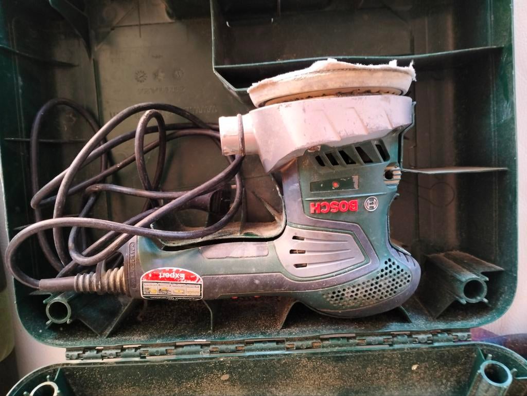 Bosch excentrische schuurmachine, Ophalen of Verzenden, Gebruikt, Minder dan 600 watt, Excentrische schuurmachine