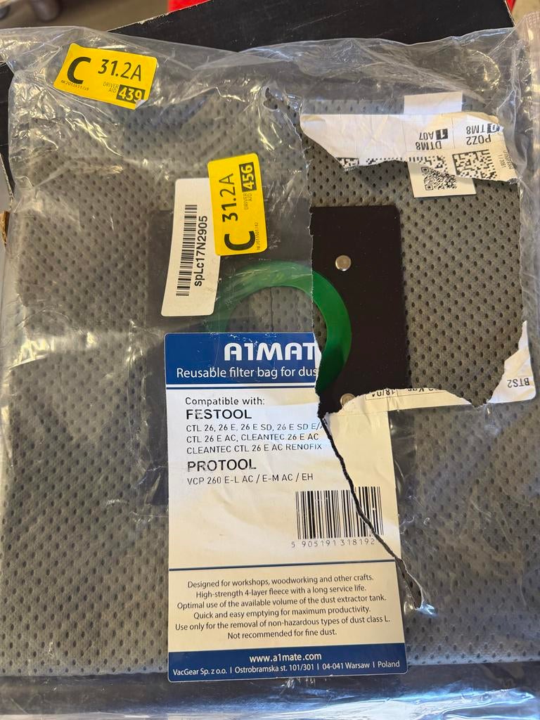 Almate herbruikbare filterzak voor Festool en Protool, Ophalen of Verzenden, Nieuw