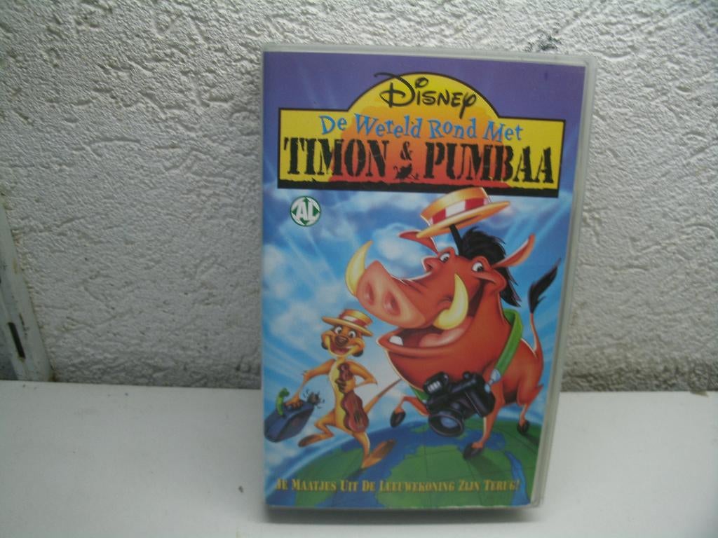 vhs 93a timon en pumbaa de wereld rond met, Alle leeftijden, Ophalen of Verzenden, Gebruikt