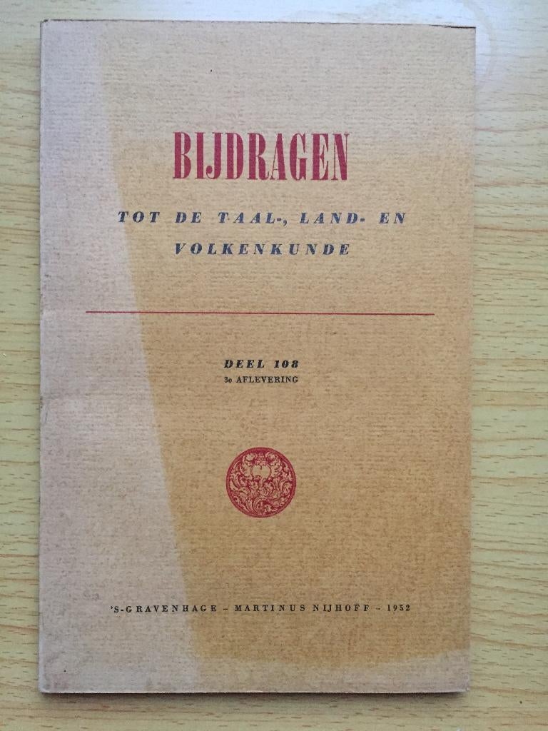Bijdragen tot de Taal-, Land en Volkenkunde dl 108-3, 1952, Verzenden, Gelezen, Diverse auteurs
