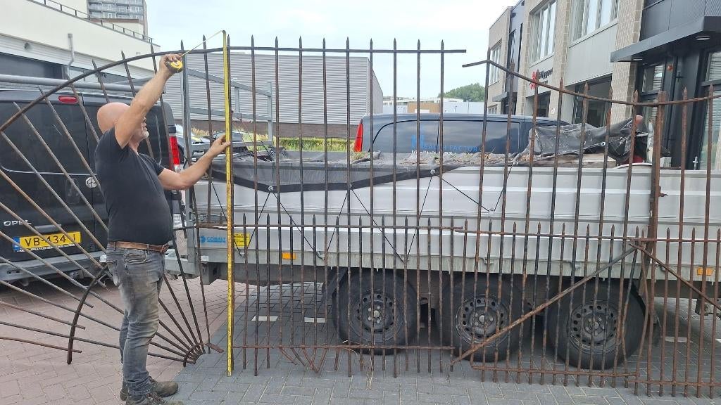 Hek / Hekwerk jaren 1920-40 , vooroorlogs zwaar ijzer . mate, Ophalen, Gebruikt, IJzer, Tuinhek