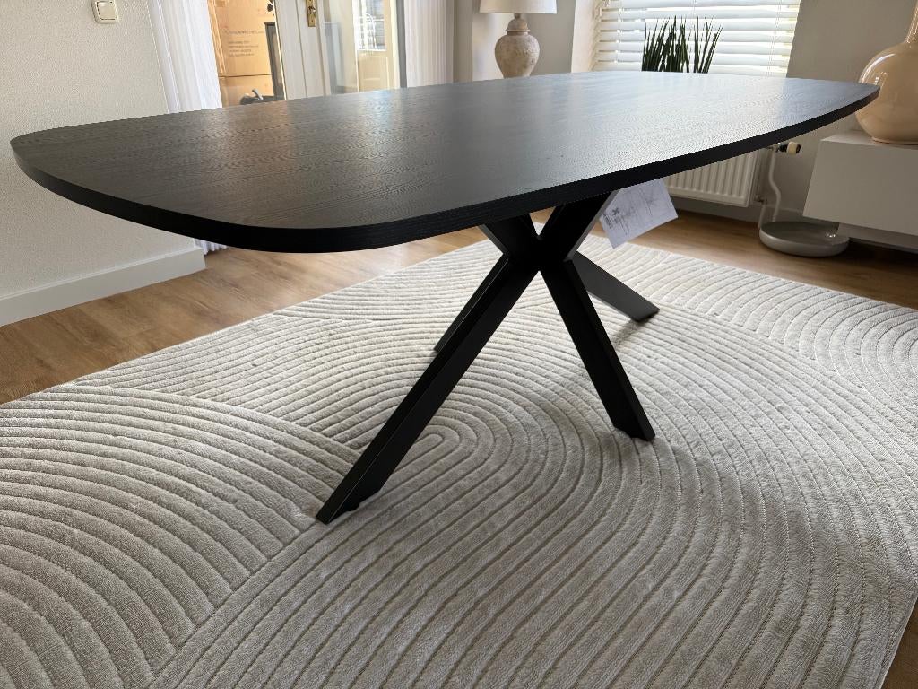 Nieuwe Deens ovale spinpoot eettafel  210 x110 x 77, Huis en Inrichting, 100 tot 150 cm, Ovaal, Ophalen, Overige houtsoorten