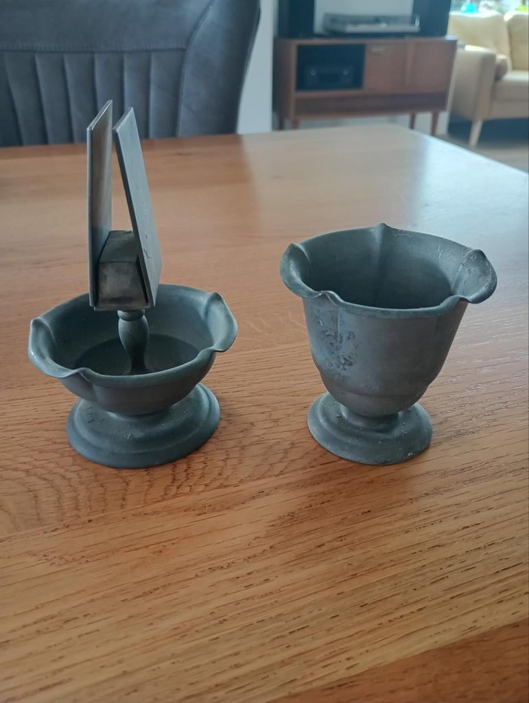 Tinnen rookstel sigaretten en lucifers, Antiek en Kunst, Ophalen