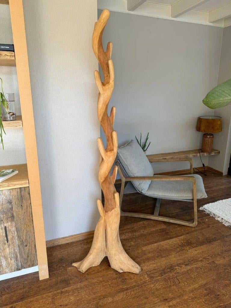 Prachtige houten boom kapstok, Ophalen, Gebruikt, Staande kapstok, 150 tot 200 cm