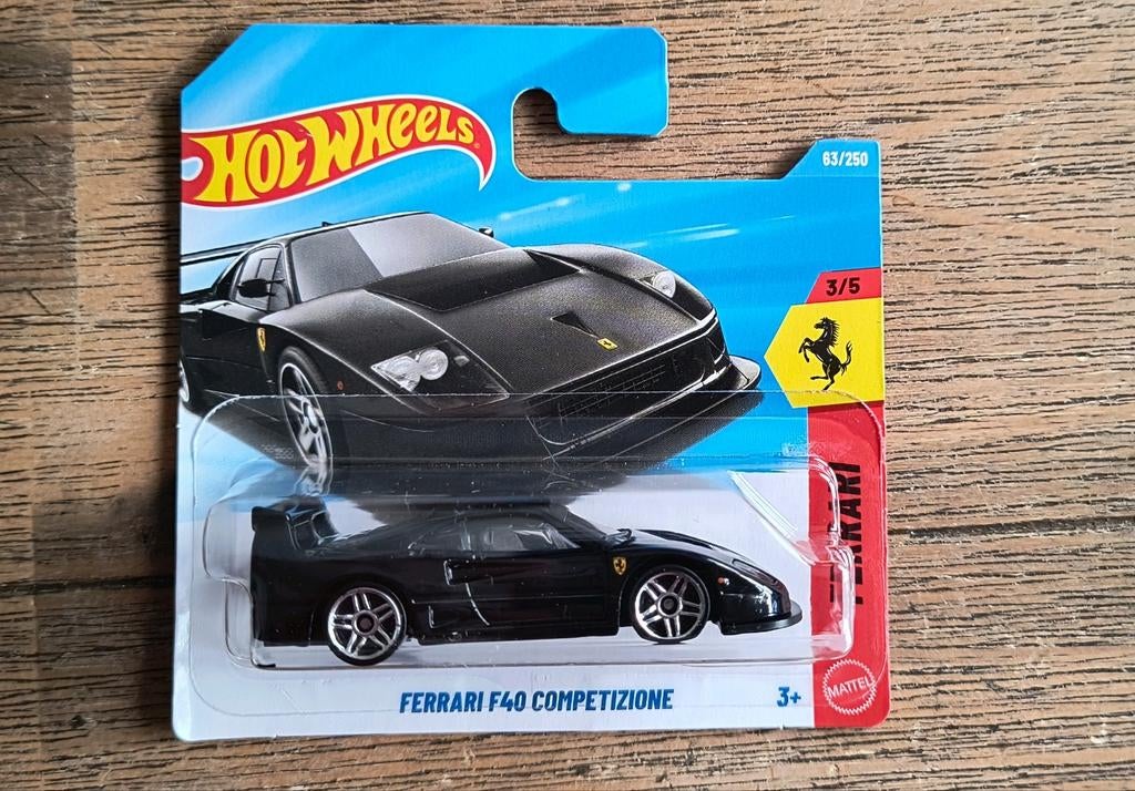 Hot Wheels Ferrari F40 Competizione Zwart, Overige merken, 1:50 of kleiner, Auto, Nieuw