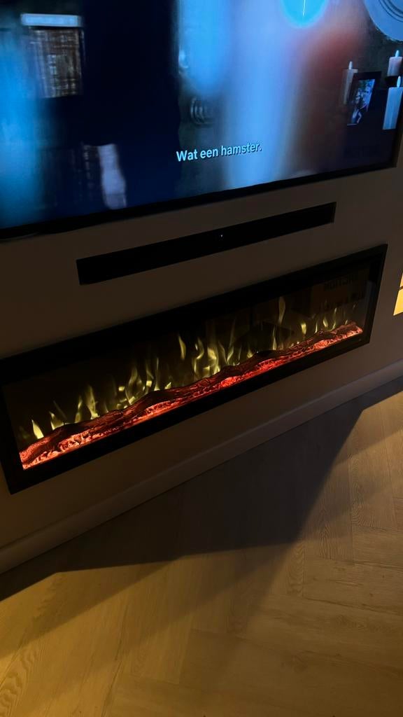 Sfeerhaard 150cm breed met kleuropties en verwarming, Huis en Inrichting, Haarden, Ophalen, Nieuw, Vrijstaande haard, Elektrische haard