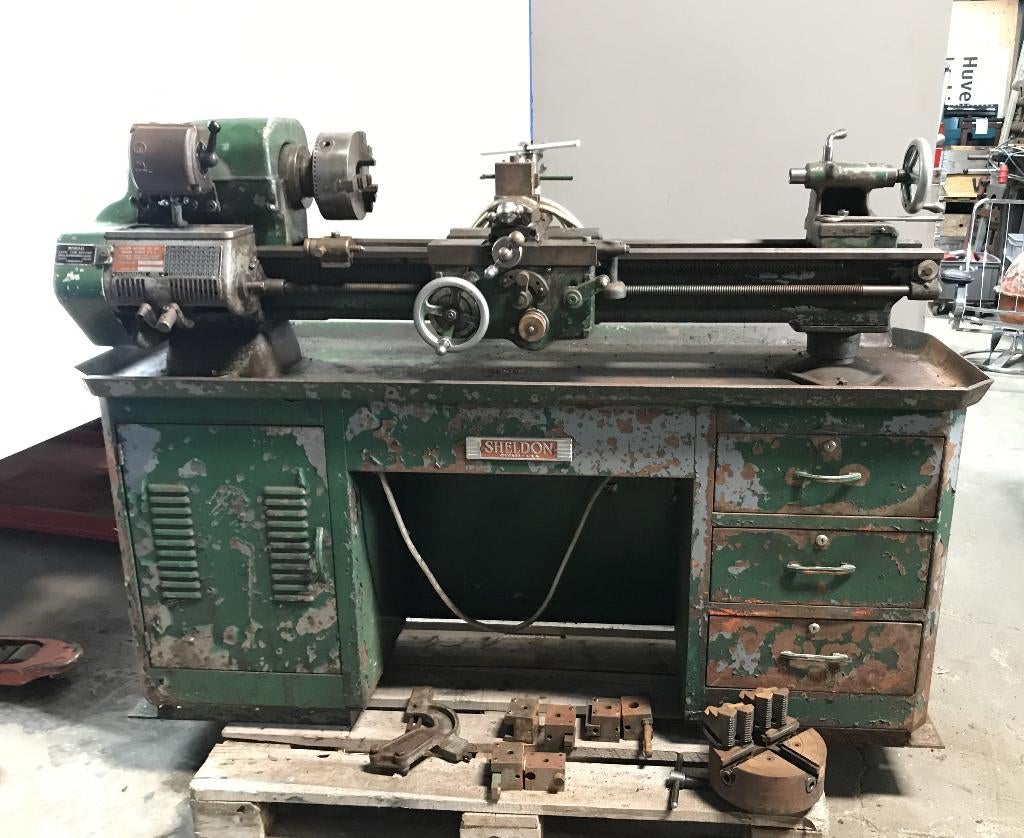 Metaaldraaibank, Sheldon Chicago USA, 400 volt, Ophalen, Gebruikt, Metaaldraaibank, 500 tot 1000 mm