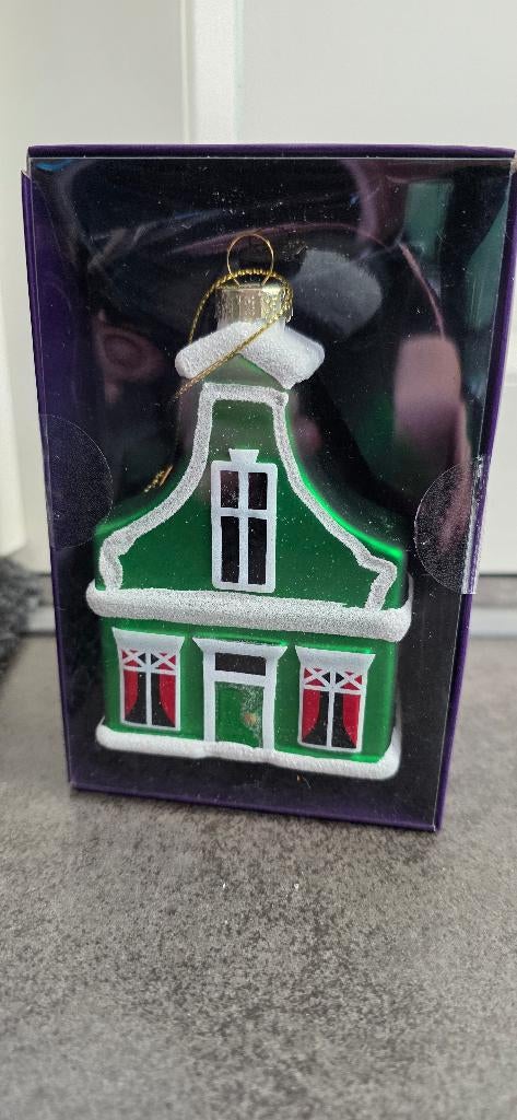 Zaans huisje glazen kersthanger nieuw, Ophalen of Verzenden, Nieuw