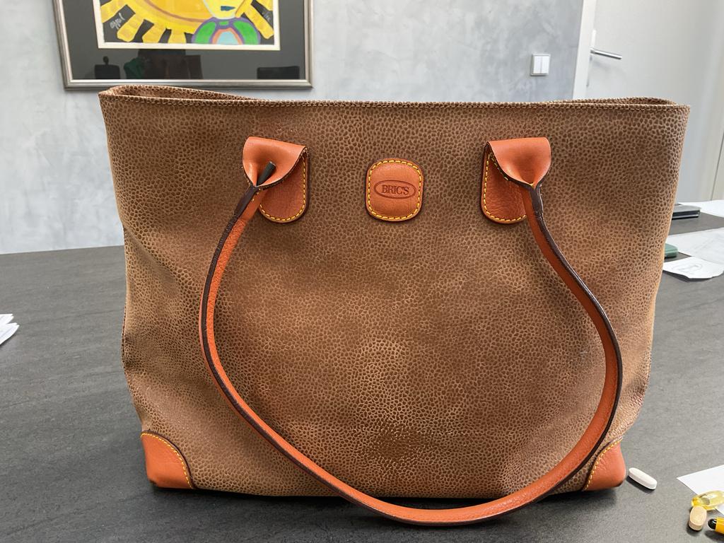 Brics Shopper Bruin Leer - Zo goed als nieuw, Ophalen of Verzenden, Zo goed als nieuw, Bruin, Shopper