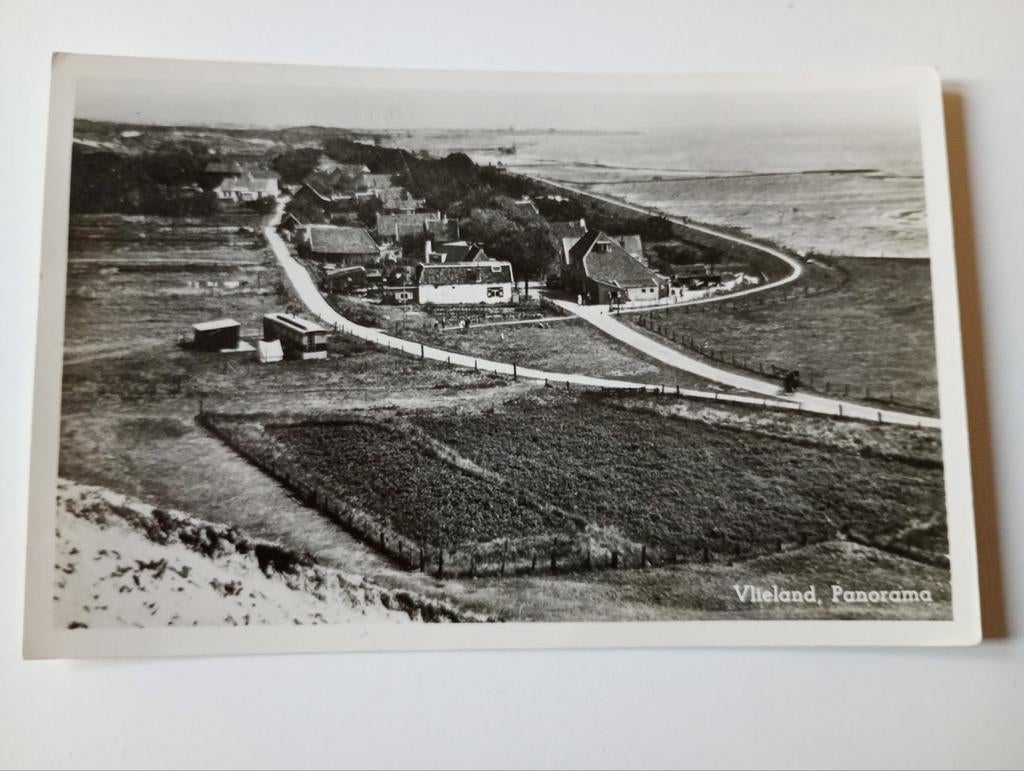 Vlieland Panorama 1952, Ophalen of Verzenden, 1940 tot 1960, Gelopen, Waddeneilanden