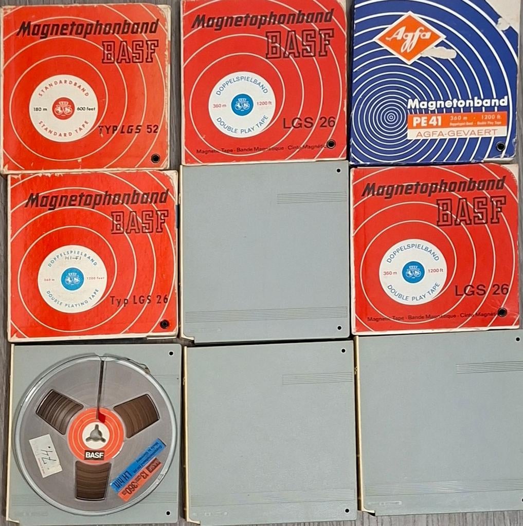Bandrecorder banden - 13 cm diameter, Ophalen of Verzenden, Onderdeel, Met banden