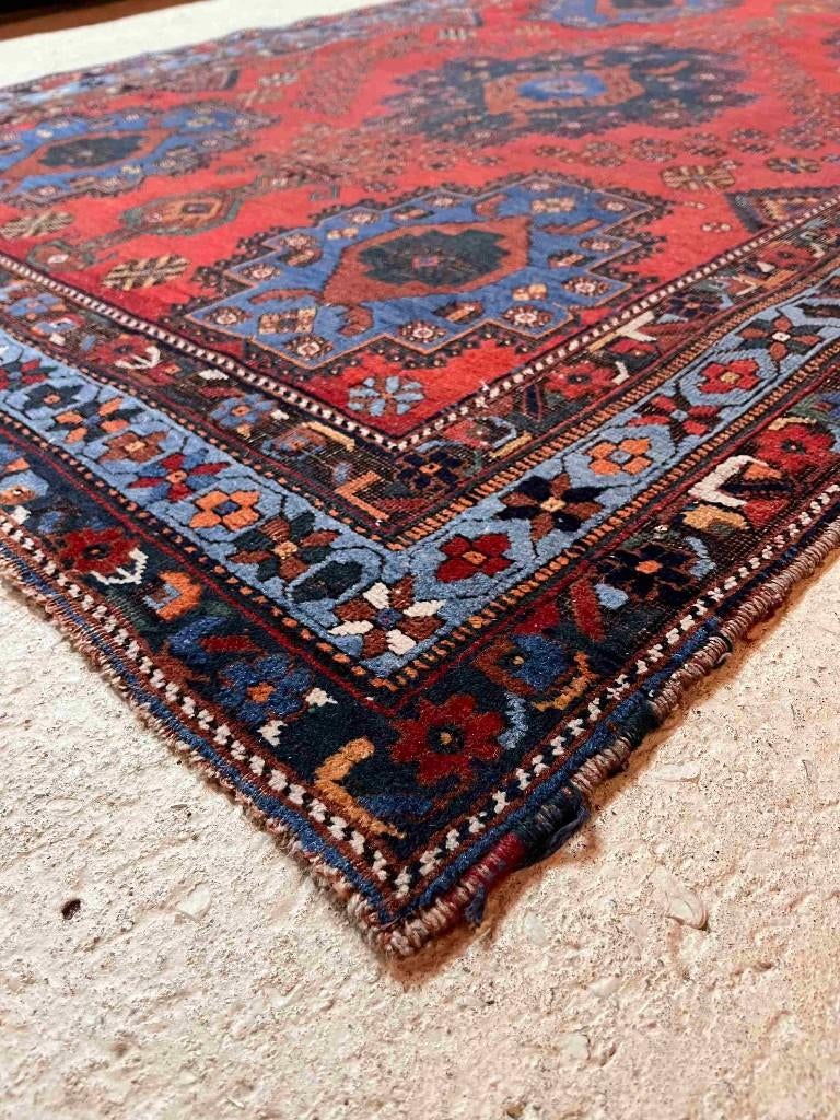 Perzisch tapijt klassiek patroon versleten sleets 183/124 cm, Gebruikt, 100 tot 150 cm, Blauw, Etten-Leur