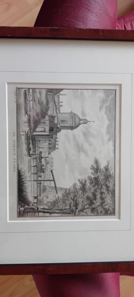 Gravure anno 1762 door A. Delfos - De Morsch Poort, Antiek en Kunst, Kunst | Etsen en Gravures, Ophalen of Verzenden