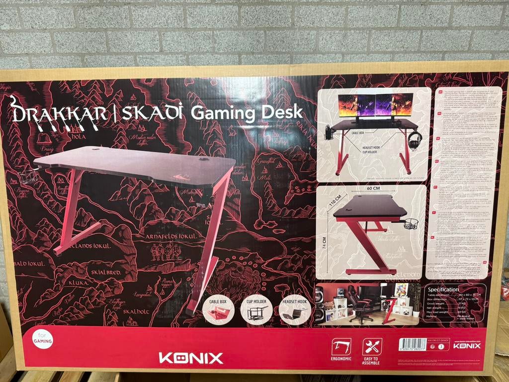 Drakkar Skadi gaming desk gametafel NIEUW, Huis en Inrichting, Bureaus, Ophalen, Zo goed als nieuw