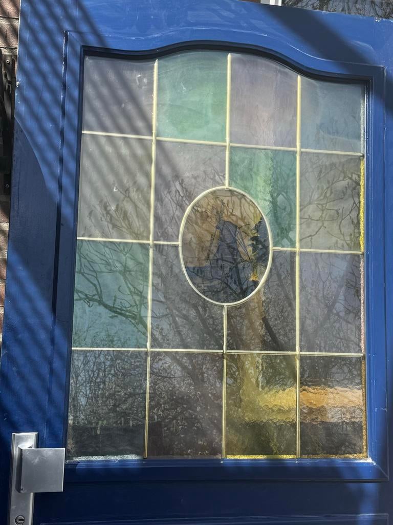 Massief houten boerderijdeur jaren 30 stijl, Ophalen, Gebruikt, 80 tot 100 cm, Buitendeur