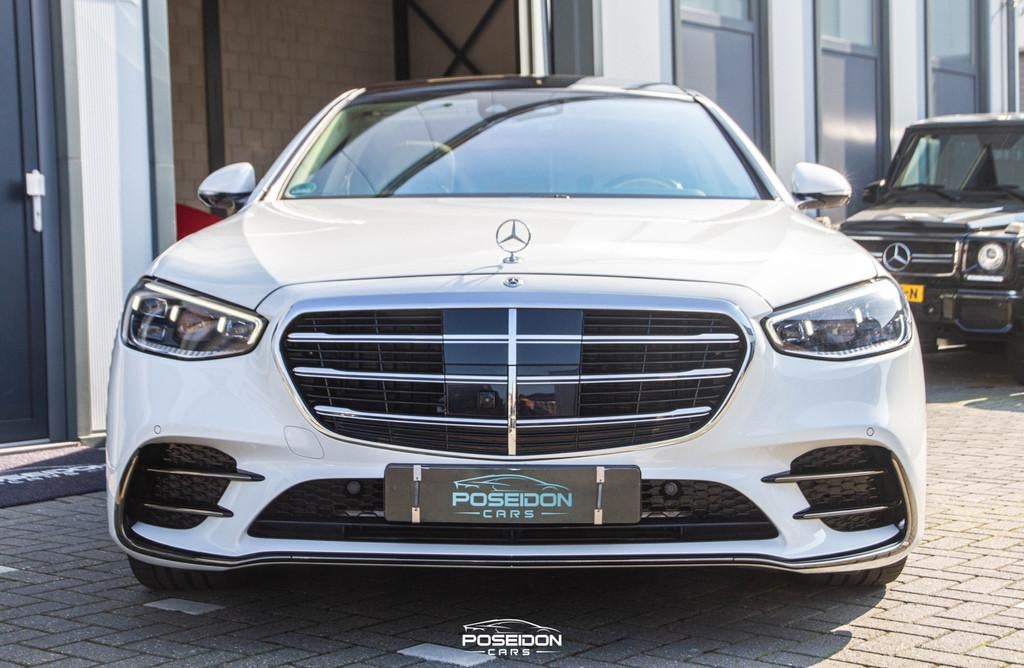 Mercedes-Benz S-klasse 450d 4MATIC Lang AMG Line BTW | PANO, Automaat, Gebruikt, 367 pk, Wit
