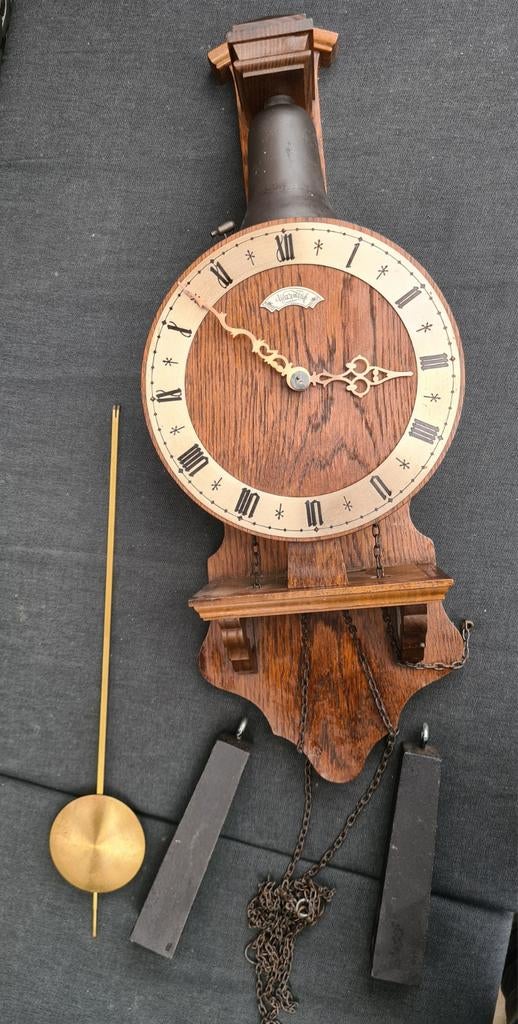 Warmink wandklok met slinger en gewichten, Antiek en Kunst, Antiek | Klokken, Ophalen