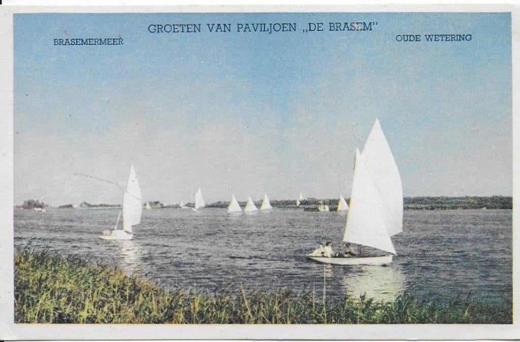 Oude Wetering Brasemermeer oude ongelopen ansichtkaart B540, Verzamelen, Ansichtkaarten | Nederland, Ophalen of Verzenden, 1960 tot 1980