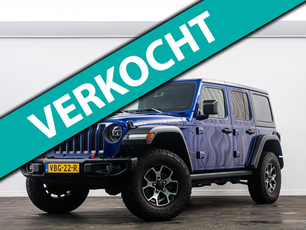 Jeep Wrangler Unlimited 3.6 Rubicon Aut. 284 Pk Grijs kent., Gebruikt, Blauw, Leder, Bedrijf