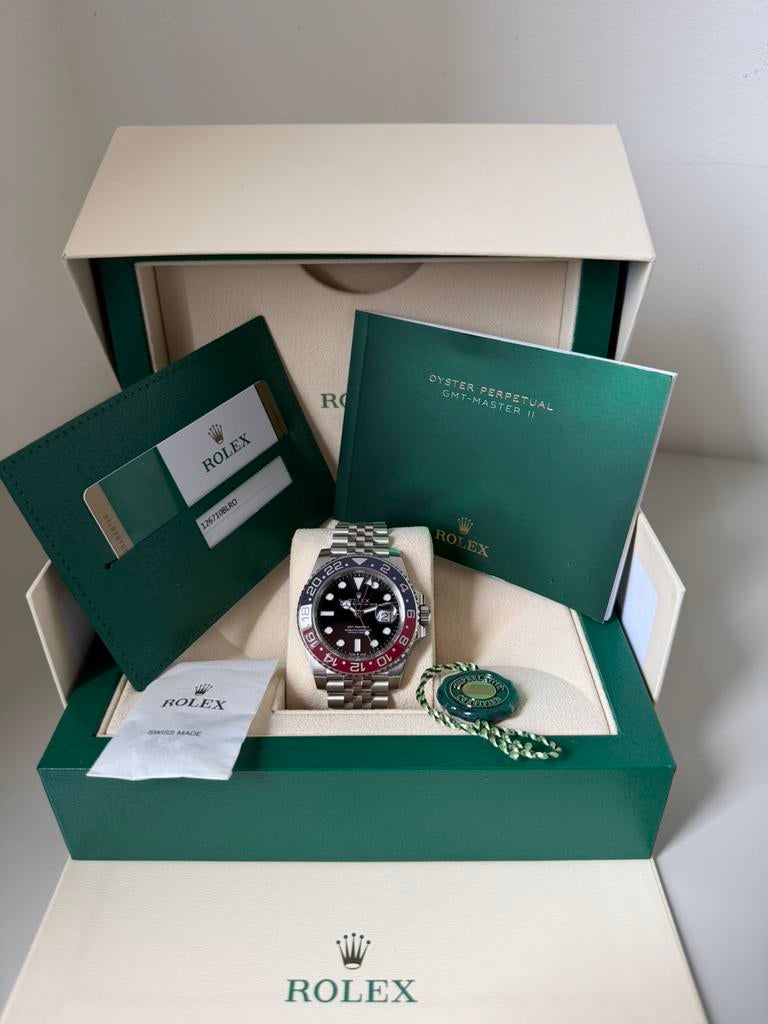 Rolex GMT-Master II ‘Pepsi’ 126710BLRO Jubilee, Sieraden, Tassen en Uiterlijk, Horloges | Heren, Ophalen, Zo goed als nieuw, Staal