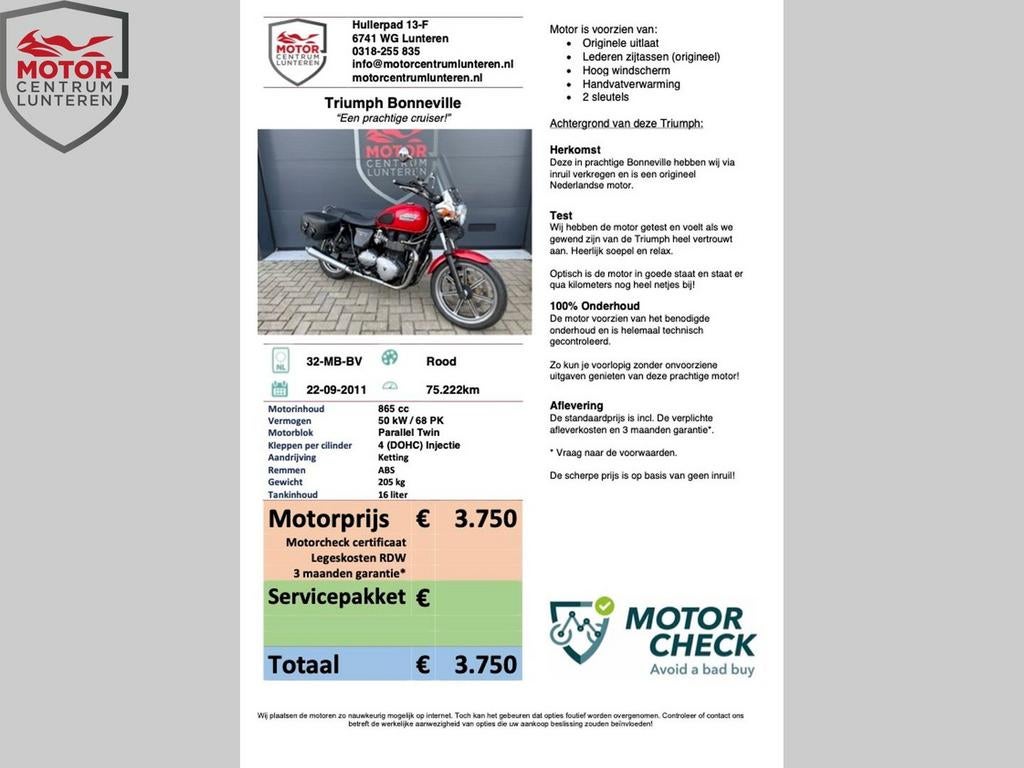 TRIUMPH BONNEVILLE 900 uit 2011 - foto 3