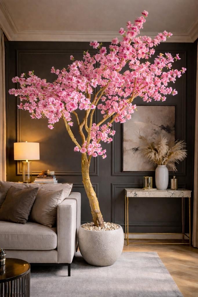 Luxe Kunst Bloesemboom 2.50m - Roze Eyecatcher, Huis en Inrichting, Woonaccessoires | Kunstplanten en Kunstbloemen, Ophalen of Verzenden