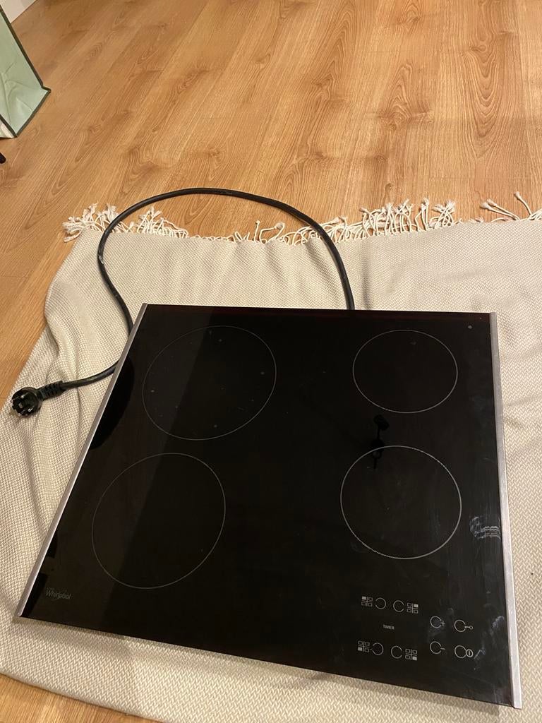 Keramische kookplaat Whirlpool, Witgoed en Apparatuur, Kookplaten, Ophalen, Keramisch, 4 kookzones, Zo goed als nieuw